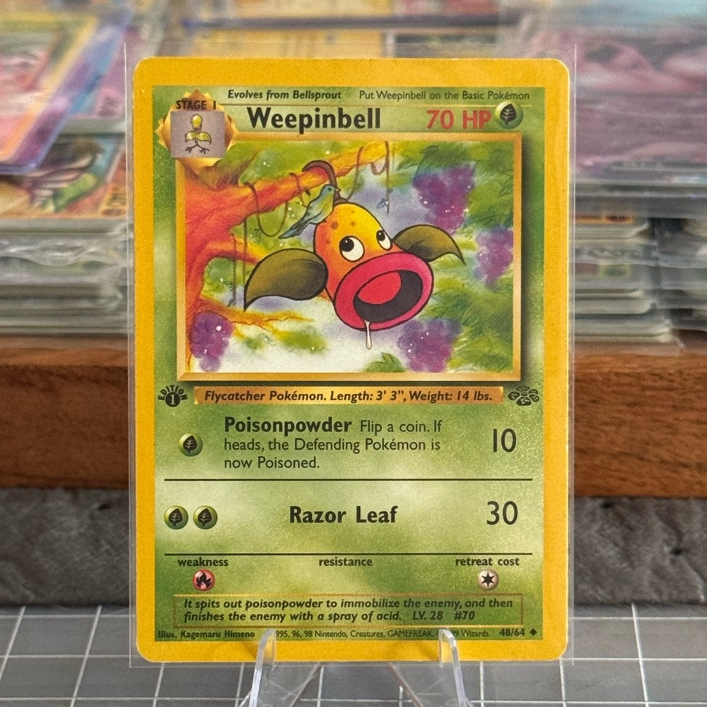 Weepinbell 1st edition Jungle Pokemon Card
